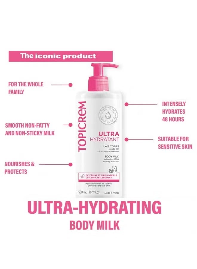 Topicrem Ultra-Moisturizing Body Milk 500ml - Image 4